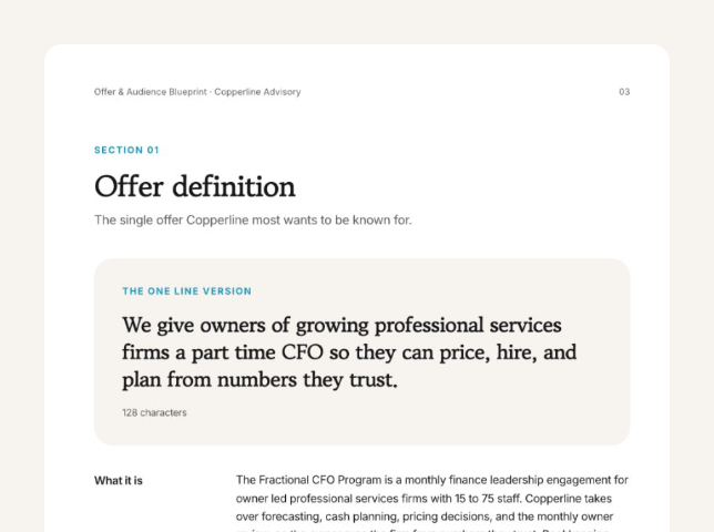 Offer & Audience Blueprint - Offer Definition